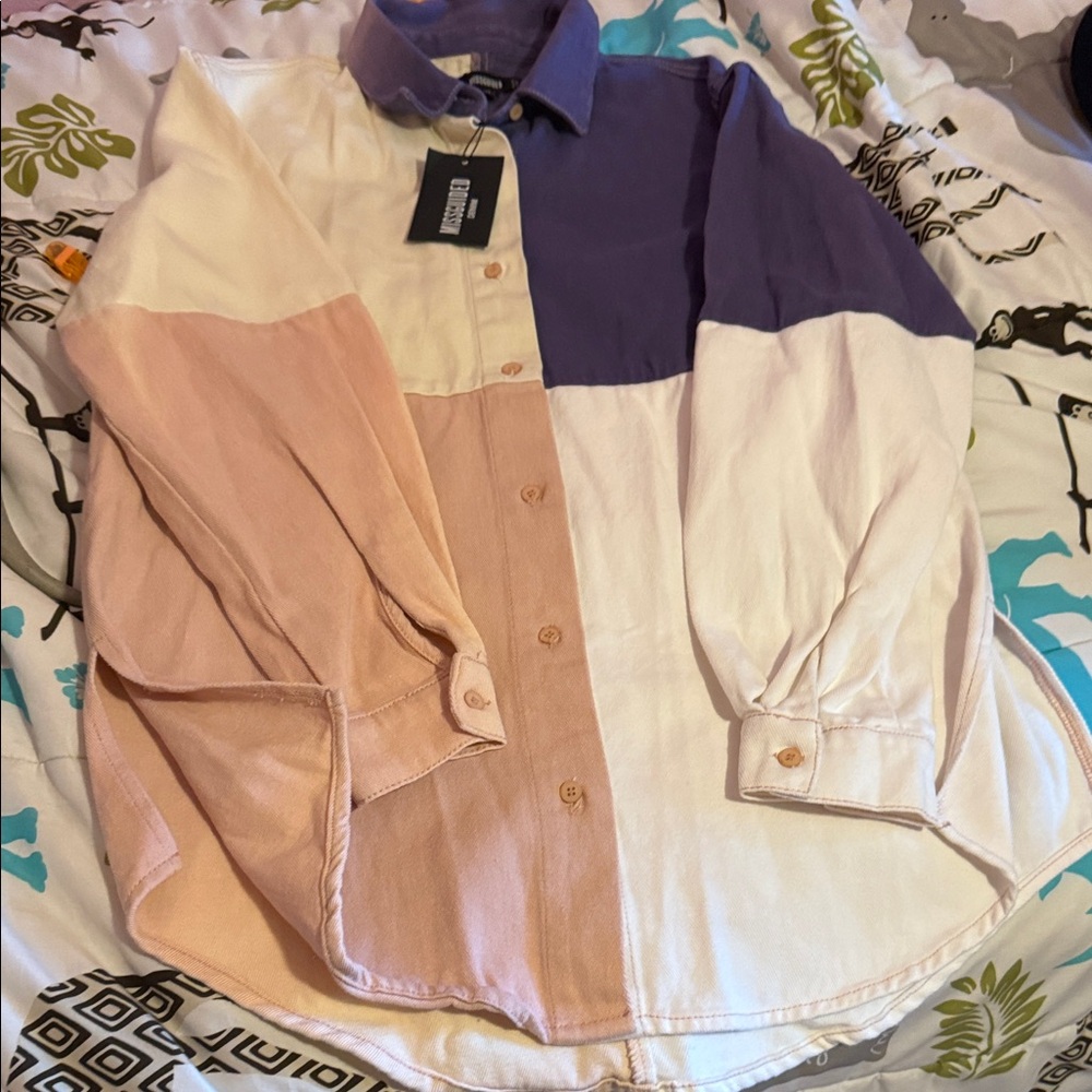 Missguided Multicolor Button-Up Shirt